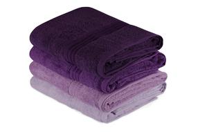  Vannas dvieļu komplekts Foutastic Rainbow 317HBY1425, violeta krās./daudzkrāsaina, 140 cm x 70 cm, 4 gab.