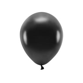 Balons ovāls Party&Deco Eco Metallic, melna krās., 10 gab.
