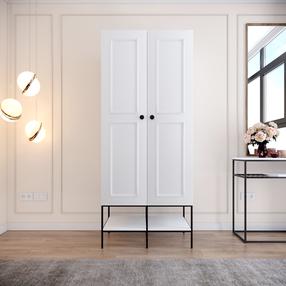 Riidekapp Kalune Design Martin 2, valge v., 84 cm x 50 cm x 200 cm