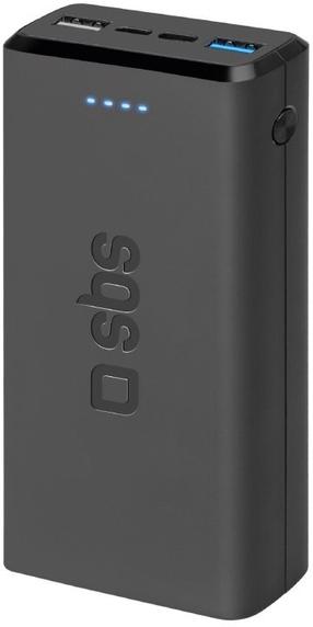 Nešiojamas įkroviklis (Power bank) SBS Fast Charge Powerbank, 20000 mAh, juoda sp.