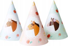 Müts, komplekt Party Deco Horses, mitmevärviline, 16 cm, 6 tk