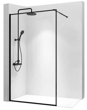 Dušo sienelė Rea Bler Walk-in, 120 cm x 195 cm, skaidri sp./juoda sp.