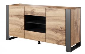 Komoda Wood, antracito sp./ąžuolo sp., 48 cm x 180 cm x 44 cm
