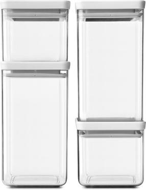 Lielapjoma produktu konteiners Brabantia 122569, 0.7 - 1.6 l, 22.3 cm x 11.1 cm, caurspīdīga krās., 4 gab.