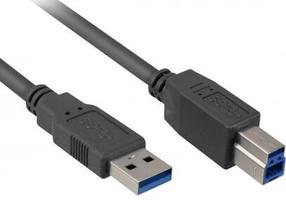 Vads Sharkoon USB A To USB B Cable USB 3.0 A male, USB 3.0 B male, 5 m, melna krās.
