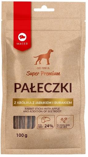 Skanėstas šunims Maced Super Premium Rabbit Sticks With Apple, triušiena/burokėliai/obuoliai, 0.1 kg