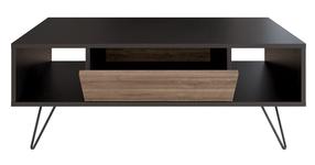 Kavos staliukas Kalune Design Mistico, juoda sp./riešuto sp., 120 cm x 60 cm x 45.6 cm
