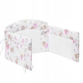 Aizsargājošā apmale Slim Sleeping Bear, brūna krās./balta krās./rozā krās., 270 cm x 38 cm