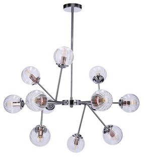 Lampa karināms Candellux Best 30-64806, E14, 12 x 140 W, caurspīdīga krās. / hroma krās., 12 x 12 cm
