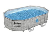 Baseinas, karkasinis Bestway Power Steel 56946, pilka sp. 488 cm x 305 cm x 107 cm