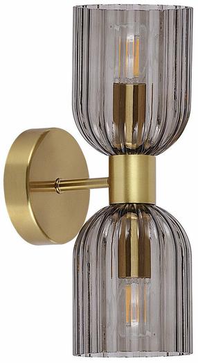 Šviestuvas sieninis Light Prestige Piega LP-939/2W, E14, 2 x 10 W, pilka sp. / aukso sp.