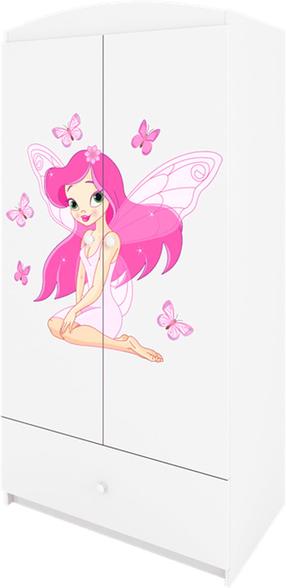 Vaikiška spinta Kocot Kids Babydreams Fairy With Butterflies, balta sp., 90 cm x 52 cm x 175.5 cm