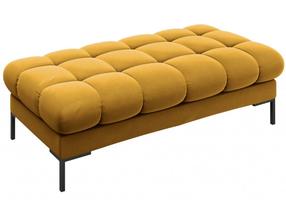 Pufas Micadoni Home Mamaia Velvet, juoda sp./geltona sp., 133 cm x 62 cm x 41 cm