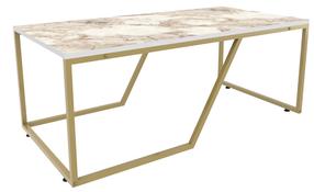 Kafijas galdiņš Kalune Design Wendy, zelta krās./balta krās., 120 cm x 60 cm x 48 cm