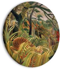 Apvali reprodukcija ant drobės Artgeist Tiger in a Tropical Storm (Henri Rousseau), 80 cm x 80 cm