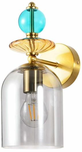 Šviestuvas sieninis Light Prestige Tropea, E27, 1 x 15 W, mėlyna sp./aukso sp. / aukso sp.