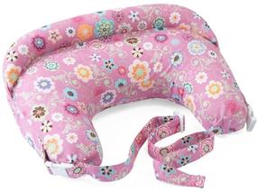 Barošanas spilvens Chicco Boppy Deluxe Wild Flowers, rozā krās.