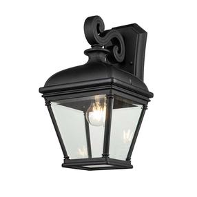 Sieninis lauko šviestuvas Elstead Lighting Bayview 1, 60W, E27, IP44, juoda sp., 22.8 cm x 42.2 cm
