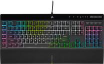 Vadu spēļu tastatūra Corsair K55 RGB PRO XT, DE, melna krās.