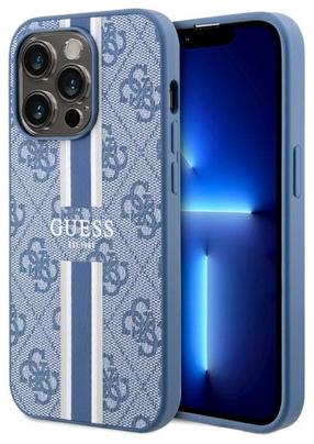 Telefono dėklas Guess 4G Printed Stripes GUHMP14LP4RPSB, mėlyna sp., Apple
