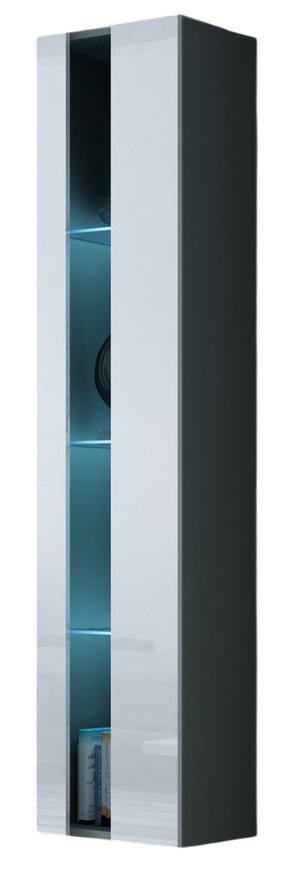 Pakabinama spintelė Cama Meble Vigo, balta sp./juoda sp., 30 cm x 40 cm x 180 cm