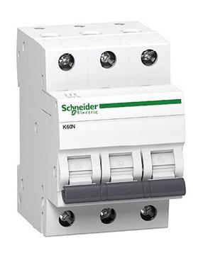 Автоматический переключатель Schneider Electric K60N, 3P, C, 6kA, 10 а