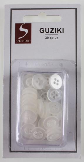 Šūšanas pogas Splendid AR-GUZIKI-30-11MM, plastmasa, 11 mm, 30 gab.