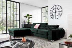 Kampinė sofa Grayson Loco 35, tamsiai žalia sp., kairinė, 205 x 278 cm x 92 cm