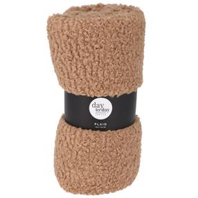 Плед Home Styling Collection Teddy, коричневый цв., 120 см x 150 см