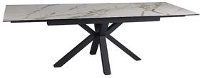 Stalas išskleidžiamas Columbus, balta sp./juoda sp., 160 - 240 cm x 90 cm x 76 cm
