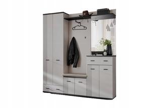 Prieškambario baldų komplektas ASM Hugo III, vidaus, baltas/juodas