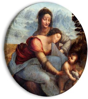 Apvali reprodukcija ant drobės Artgeist The Virgin and Child with Saint Anne (Leonardo da Vinci), 60 cm x 60 cm