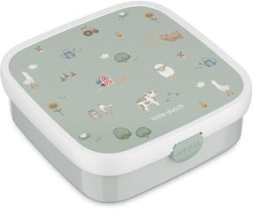 Konteiners pārtikai, ar galda piederumiem Mepal Campus Bento Large Little Farm, 1.65 l, 18.2 cm x 18.2 cm, zaļa krās., 4 gab.