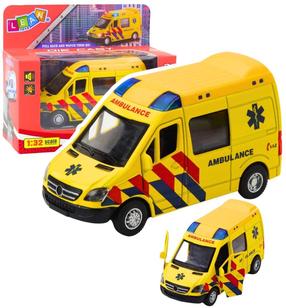 Žaislinis greitosios pagalbos automobilis Lean Toys City Rescuers, 1:32, geltona sp.