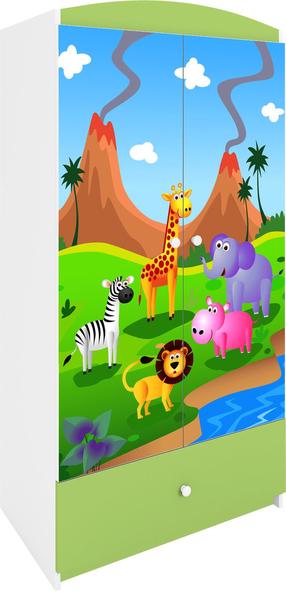 Vaikiška spinta Kocot Kids Babydreams Safari, žalia sp., 90 cm x 52 cm x 175.5 cm