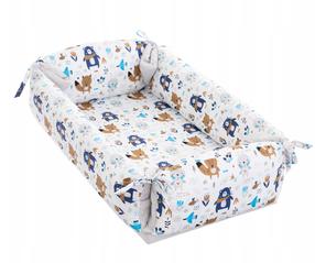 Детское гнездо Travel Bear & Fox, 58 x 98 cm, синий цв./коричневый цв./белый цв.