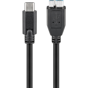 Kabelio laikiklis Goobay USB-C - Micro-USB-B USB-C, Micro USB 3.0 B male, 0.6 m, akacijų sp.