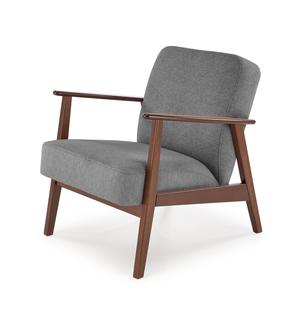 Atpūtas krēsls Leisure Furniture Milano, pelēka krās./valriekstu krās., 77 cm x 65 cm x 44 cm