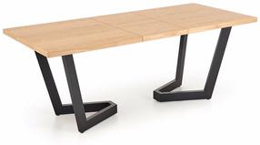 Valgomojo stalas išskleidžiamas Massive 2, ąžuolo/juoda, 160 - 250 cm x 90 cm x 77 cm