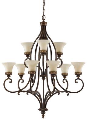 Lustra karināms Elstead Lighting Feiss Drawing Room, E27, 9 x 60 W, krēmkrāsa krās./valriekstu krās. / valriekstu krās.