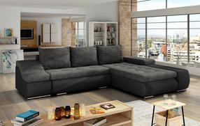Kampinė sofa Ontario Berlin 02, Soft 11, tamsiai pilka sp., dešininė, 200 x 296 cm x 88 cm