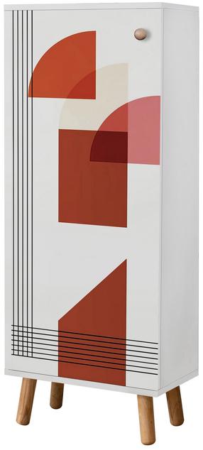 Batų spintelė Kalune Design Vegas B 953, balta sp., 50 cm x 38 cm x 135 cm