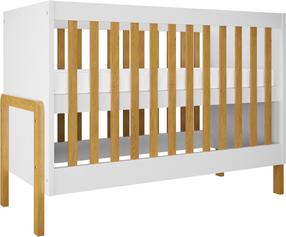 Kūdikio lovytė Kocot Kids Victor LNVI_BI_13-6BS_BM, ruda sp./balta sp., 60 x 120 cm, be patalynės dėžės, be čiužinio