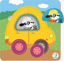 Edukacinė dėlionė Dodo Mini Car, įvairių spalvų, 6 vnt.