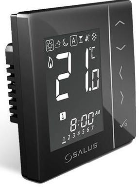 Термостат Salus Controls VS10BRF, крепится на стену, черный цв., 5 - 35 °С