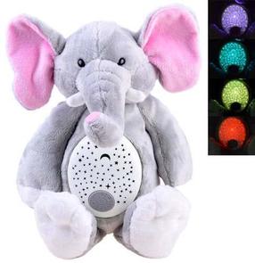 Плюшевая игрушка Jokomisiada Elephant with projector, розовый цв./серый цв., 40 см