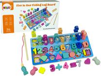 Edukacinis žaislas Lean Toys 5in1 Fishing Log Board, 7 cm, įvairių spalvų