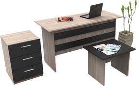 Комплект офисной мебели Kalune Design VO9 956LCS2105, дубовый цв./черный цв., 73.8 см x 140 см x 60 см