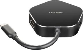 Адаптер D-Link DUB-M420, USB Type C/HDMI/2 x USB 3.0 Type A, черный цв.