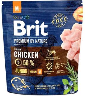 Сухой корм для собак Brit Premium By Nature, курица, 1 кг